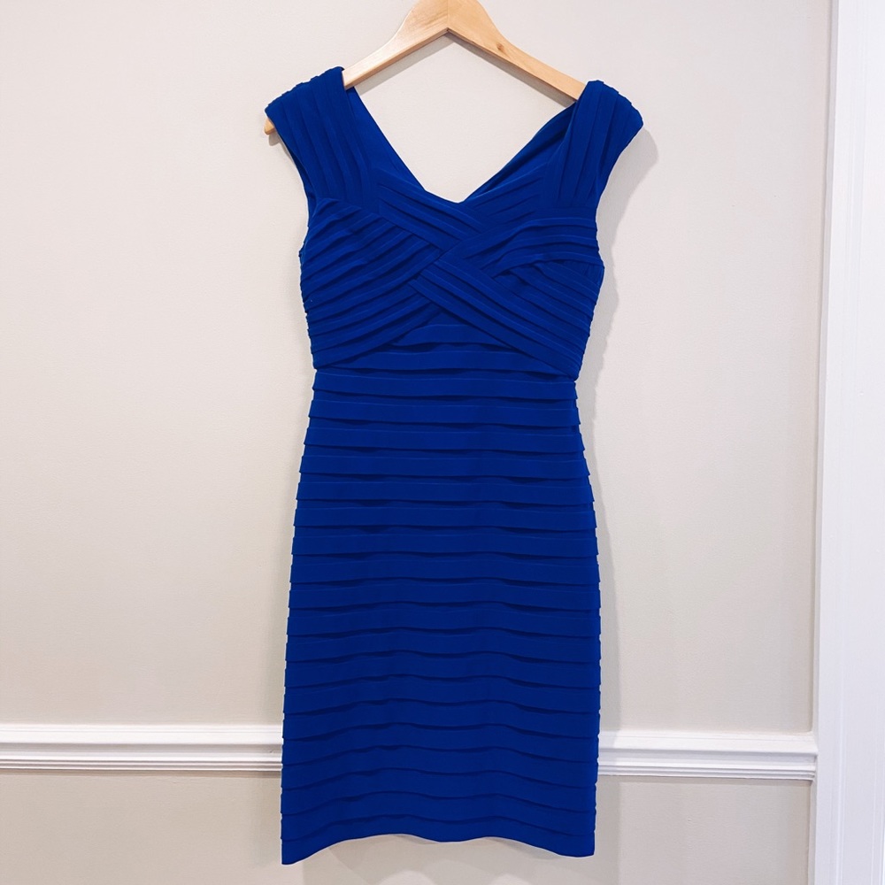 Adriana Papell Pleated Cocktail Dress